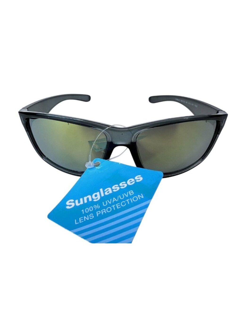 Black Wraparound Sunglasses With 100% UVA/UVB Protection Mirrored Lenses & Durab
